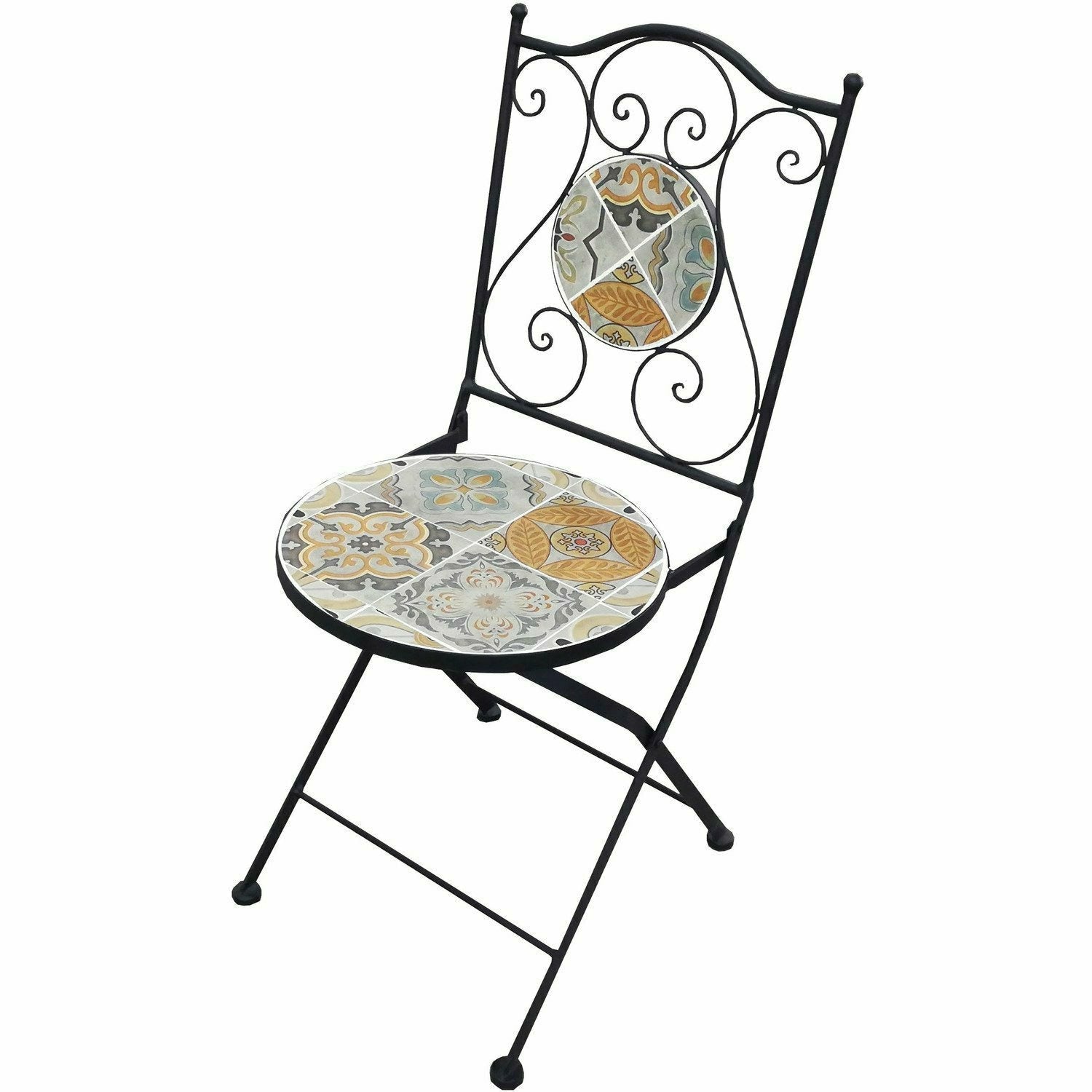 VESTIAMO CASA - Sedia richiudibile decoro maiolica - h92x38x46 cm